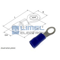 Faston Káblové OKO M4 izol. 1,5-2,5mm² Modrý